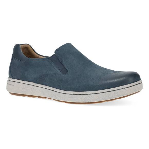 NEW DANSKO men\'s trent burnished suede slip-on shoes in denim